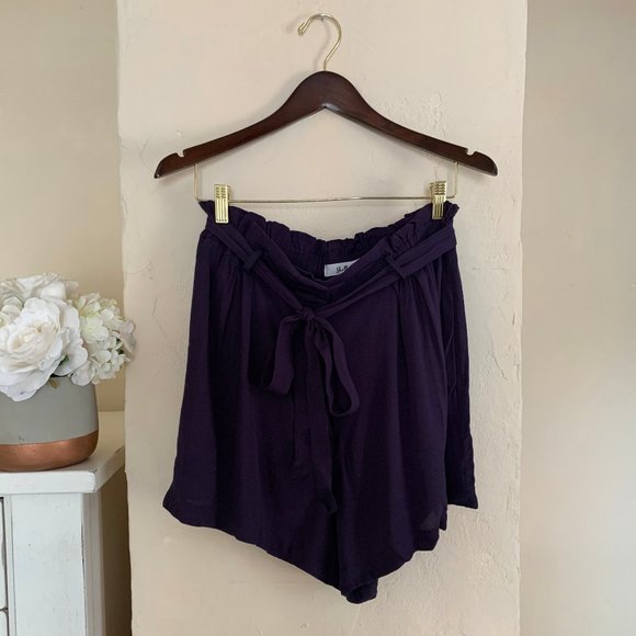 Shellsea High Waisted Front Tie Blue Shorts - Picture 2 of 6